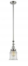  206-PN-G182 - Canton - 1 Light - 6 inch - Polished Nickel - Stem Hung - Mini Pendant