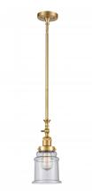  206-SG-G184 - Canton - 1 Light - 6 inch - Satin Gold - Stem Hung - Mini Pendant