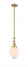  206-SG-G661-7 - Bullet - 1 Light - 7 inch - Satin Gold - Stem Hung - Mini Pendant