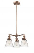 Innovations Lighting 207-AC-G64 - Cone - 3 Light - 19 inch - Antique Copper - Stem Hung - Chandelier