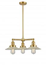 Innovations Lighting 207-SG-G2-LED - Halophane - 3 Light - 22 inch - Satin Gold - Stem Hung - Chandelier