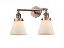  208-AC-G61 - Cone - 2 Light - 16 inch - Antique Copper - Bath Vanity Light