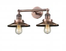  208-AC-M3 - Railroad - 2 Light - 18 inch - Antique Copper - Bath Vanity Light