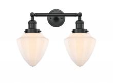  208-BK-G661-7 - Bullet - 2 Light - 18 inch - Matte Black - Bath Vanity Light