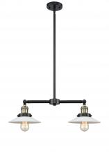  209-BAB-G1 - Halophane - 2 Light - 21 inch - Black Antique Brass - Stem Hung - Island Light