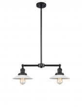  209-BK-G1 - Halophane - 2 Light - 21 inch - Matte Black - Stem Hung - Island Light