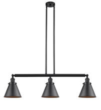 Innovations Lighting 213-BK-M13-BK - Appalachian - 3 Light - 40 inch - Matte Black - Stem Hung - Island Light