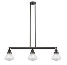 Innovations Lighting 213-OB-G324 - Olean - 3 Light - 39 inch - Oil Rubbed Bronze - Stem Hung - Island Light