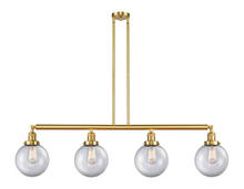 Innovations Lighting 214-SG-G202-8 - Beacon - 4 Light - 53 inch - Satin Gold - Stem Hung - Island Light