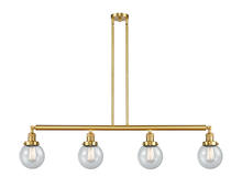 Innovations Lighting 214-SG-G204-6 - Beacon - 4 Light - 51 inch - Satin Gold - Stem Hung - Island Light