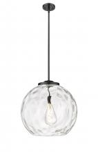 Innovations Lighting 221-1S-BK-G1215-18 - Athens Water Glass - 1 Light - 18 inch - Matte Black - Cord hung - Pendant