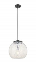 Innovations Lighting 221-1S-BK-G1216-14WM - White Mouchette - 1 Light - 14 inch - Matte Black - Stem Hung - Pendant