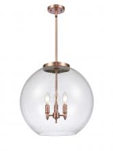 Innovations Lighting 221-3S-AC-G124-18-LED - Athens - 3 Light - 18 inch - Antique Copper - Cord hung - Pendant