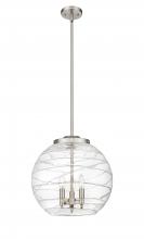 Innovations Lighting 221-3S-SN-G1213-16 - Athens Deco Swirl - 3 Light - 16 inch - Brushed Satin Nickel - Cord hung - Pendant