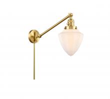  237-SG-G661-7 - Bullet - 1 Light - 7 inch - Satin Gold - Swing Arm