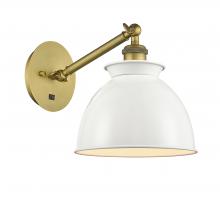  317-1W-BB-M14-W - Adirondack - 1 Light - 8 inch - Brushed Brass - Sconce