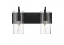 Innovations Lighting 352-2W-BK-CL-LED - Press - 2 Light - 16 inch - Matte Black - Bath Vanity Light