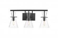 Innovations Lighting 354-3W-BK-CL-LED - Colden - 3 Light - 24 inch - Matte Black - Bath Vanity Light