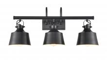  370-3W-BK-M - Provin - 3 Light - 28 inch - Matte Black - Bath Vanity Light