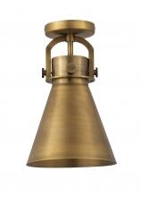 Innovations Lighting 410-1F-BB-M411-8BB - Newton Cone - 1 Light - 8 inch - Brushed Brass - Flush Mount