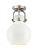 Innovations Lighting 410-1F-SN-M410-8W - Newton Sphere - 1 Light - 8 inch - Satin Nickel - Flush Mount