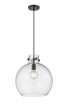 Innovations Lighting 410-1PL-BK-G410-14CL - Newton Sphere - 1 Light - 14 inch - Matte Black - Cord hung - Pendant