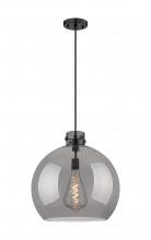  410-1PL-BK-G410-18SM - Newton Sphere - 1 Light - 18 inch - Matte Black - Cord hung - Pendant