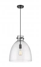 Innovations Lighting 410-1PL-BK-G412-14SDY - Newton Bell - 1 Light - 14 inch - Matte Black - Cord hung - Pendant