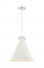  410-1PL-PN-M411-18W - Newton Cone - 1 Light - 18 inch - Polished Nickel - Cord hung - Pendant