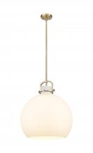  410-1SL-BB-G410-18WH - Newton Sphere - 1 Light - 18 inch - Brushed Brass - Pendant