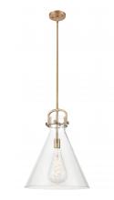 Innovations Lighting 410-1SL-BB-G411-16CL - Newton Cone - 1 Light - 16 inch - Brushed Brass - Pendant