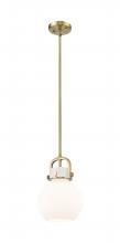 Innovations Lighting 410-1SS-BB-G410-8WH - Newton Sphere - 1 Light - 8 inch - Brushed Brass - Mini Pendant