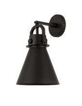 Innovations Lighting 410-1W-BK-M411-8BK - Newton Cone - 1 Light - 8 inch - Matte Black - Sconce