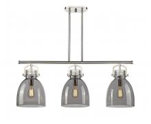 Innovations Lighting 410-3I-PN-G412-10SM - Newton Bell - 3 Light - 42 inch - Polished Nickel - Island Light