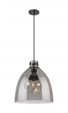 Innovations Lighting 410-3PL-BK-G412-18SM - Newton Bell - 3 Light - 18 inch - Matte Black - Cord hung - Pendant