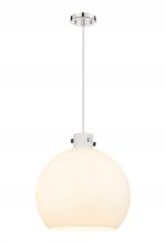 Innovations Lighting 410-3PL-PN-G410-18WH - Newton Sphere - 3 Light - 18 inch - Polished Nickel - Cord hung - Pendant