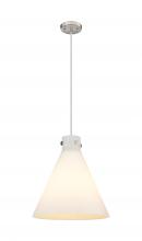 Innovations Lighting 410-3PL-SN-G411-16WH - Newton Cone - 3 Light - 16 inch - Satin Nickel - Cord hung - Pendant