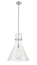  411-1S-SN-16CL - Newton Cone - 1 Light - 16 inch - Brushed Satin Nickel - Cord hung - Pendant