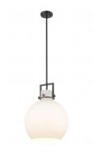 Innovations Lighting 411-1SL-BK-G410-14WH - Newton Sphere - 1 Light - 14 inch - Matte Black - Pendant