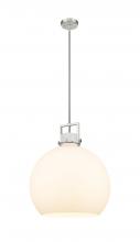 Innovations Lighting 411-1SL-SN-G410-18WH - Newton Sphere - 1 Light - 18 inch - Satin Nickel - Pendant