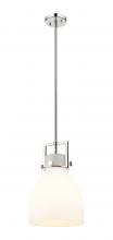 Innovations Lighting 411-1SM-PN-G412-10WH - Newton Bell - 1 Light - 10 inch - Polished Nickel - Mini Pendant