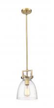 Innovations Lighting 411-1SS-BB-G412-8SDY - Newton Bell - 1 Light - 8 inch - Brushed Brass - Mini Pendant