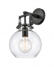 Innovations Lighting 411-1W-BK-G410-8CL - Newton Sphere - 1 Light - 8 inch - Matte Black - Sconce