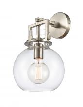 Innovations Lighting 411-1W-SN-G410-8CL - Newton Sphere - 1 Light - 8 inch - Satin Nickel - Sconce