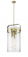  413-4SL-BB-G413-4S-12SDY - Pilaster - 4 Light - 12 inch - Brushed Brass - Pendant