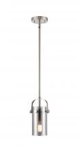  423-1S-SN-G423-7SM - Pilaster II Cylinder - 1 Light - 7 inch Long Glass - Satin Nickel - Pendant