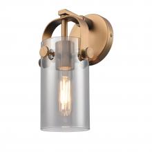  423-1W-BB-G423-7SM - Pilaster II Cylinder - 1 Light - 7 inch Long Glass - Brushed Brass - Sconce