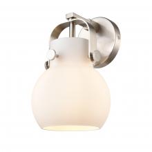  423-1W-SN-G410-6WH - Pilaster II Sphere - 1 Light - 7 inch - Satin Nickel - Sconce