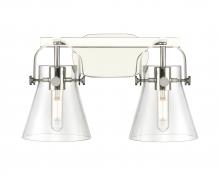 Innovations Lighting 423-2W-PN-G411-6CL - Pilaster II Cone - 2 Light - 17 inch - Polished Nickel - Bath Vanity Light