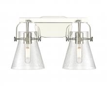 Innovations Lighting 423-2W-PN-G411-6SDY - Pilaster II Cone - 2 Light - 17 inch - Polished Nickel - Bath Vanity Light